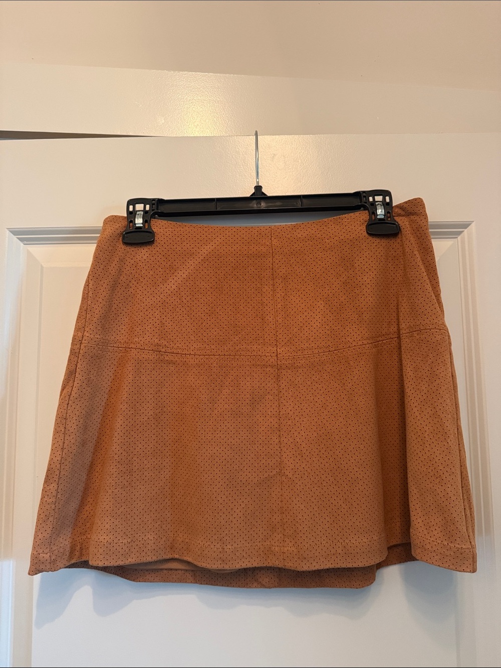 Women's Faux Suede A-Line Skirt - Caramel